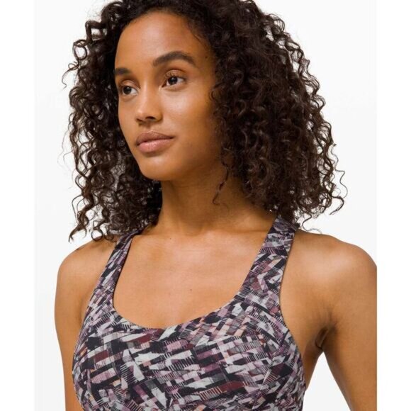 LULULEMON Free To Be Serene Bra Light Support C/D Cup 4 Kaleidoscopic Pink Multi - Picture 2 of 7